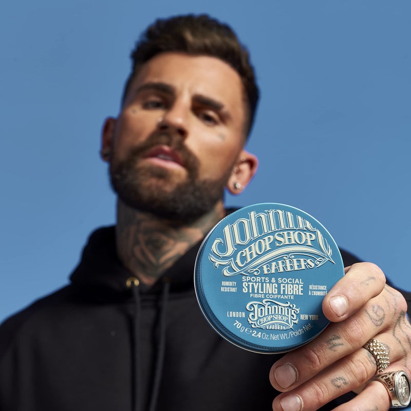 Johnny's Chop Shop Sports & Social Fibre Mens Grooming & Hair Styling Humidity Resistant, Endurance Strong Hold Gel Paste, Beeswax 2.4 oz (Pack of 1) - Image 3